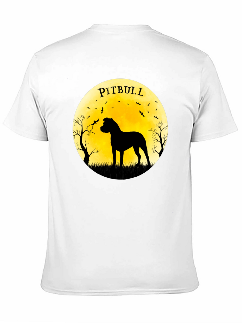 Pitbull Silhouette Moon Graphic Tee
