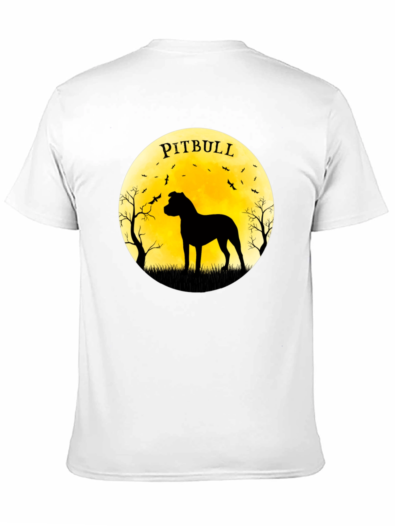 Pitbull Silhouette Moon Graphic Tee