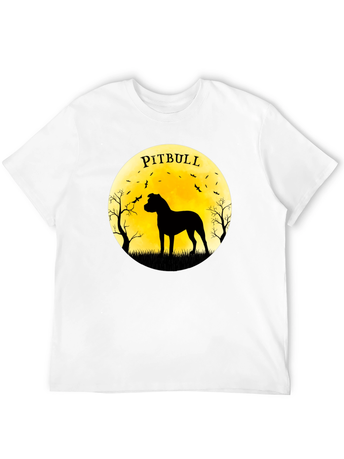 Pitbull Silhouette Moon Graphic Tee