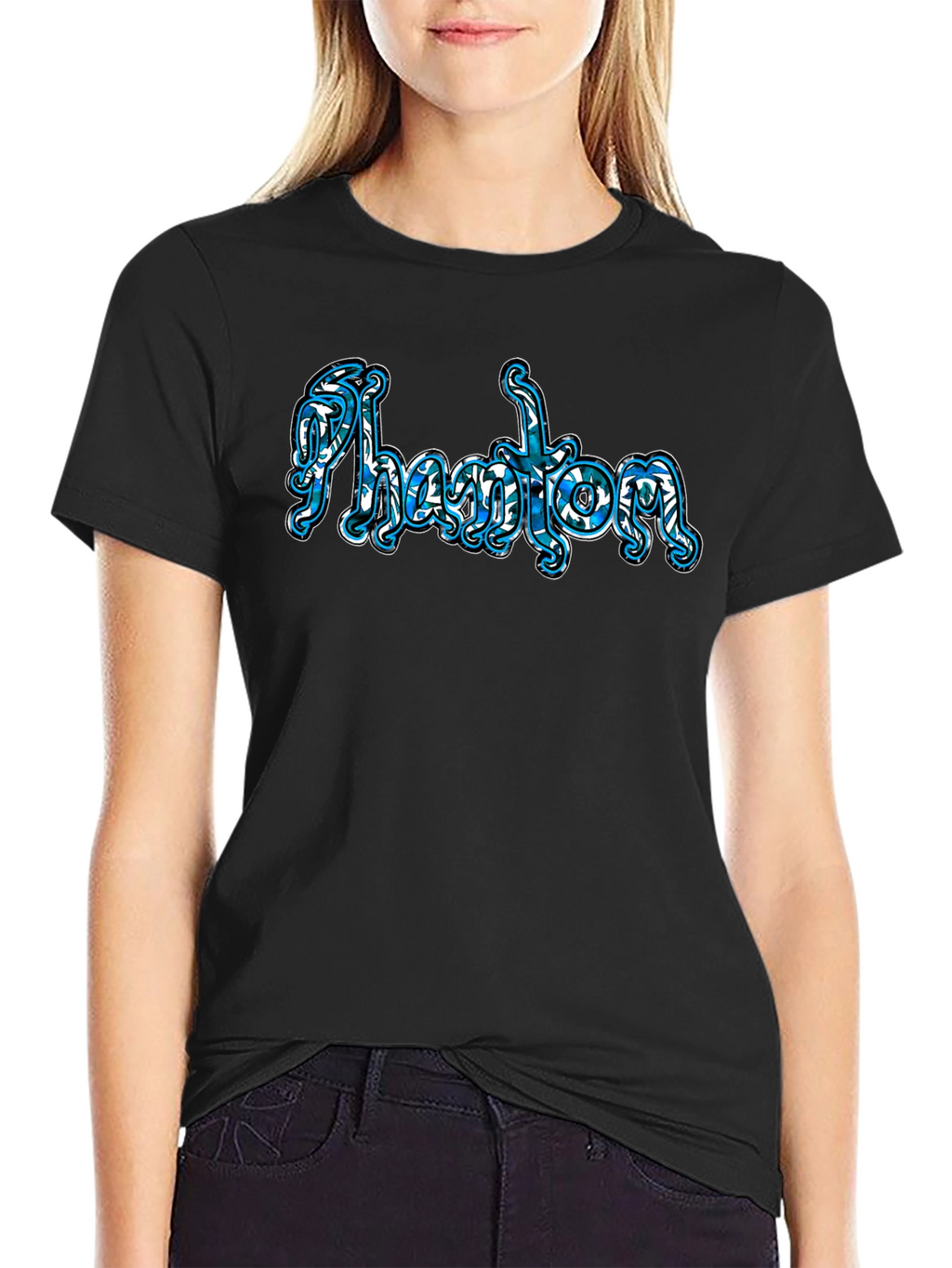 Phantom Word Art Black T-Shirt