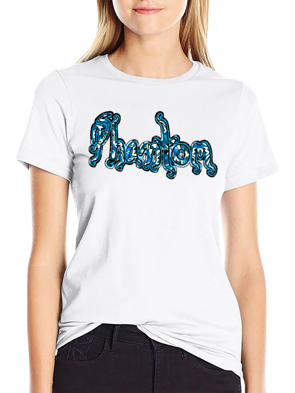 Phantom Word Art Black T-Shirt