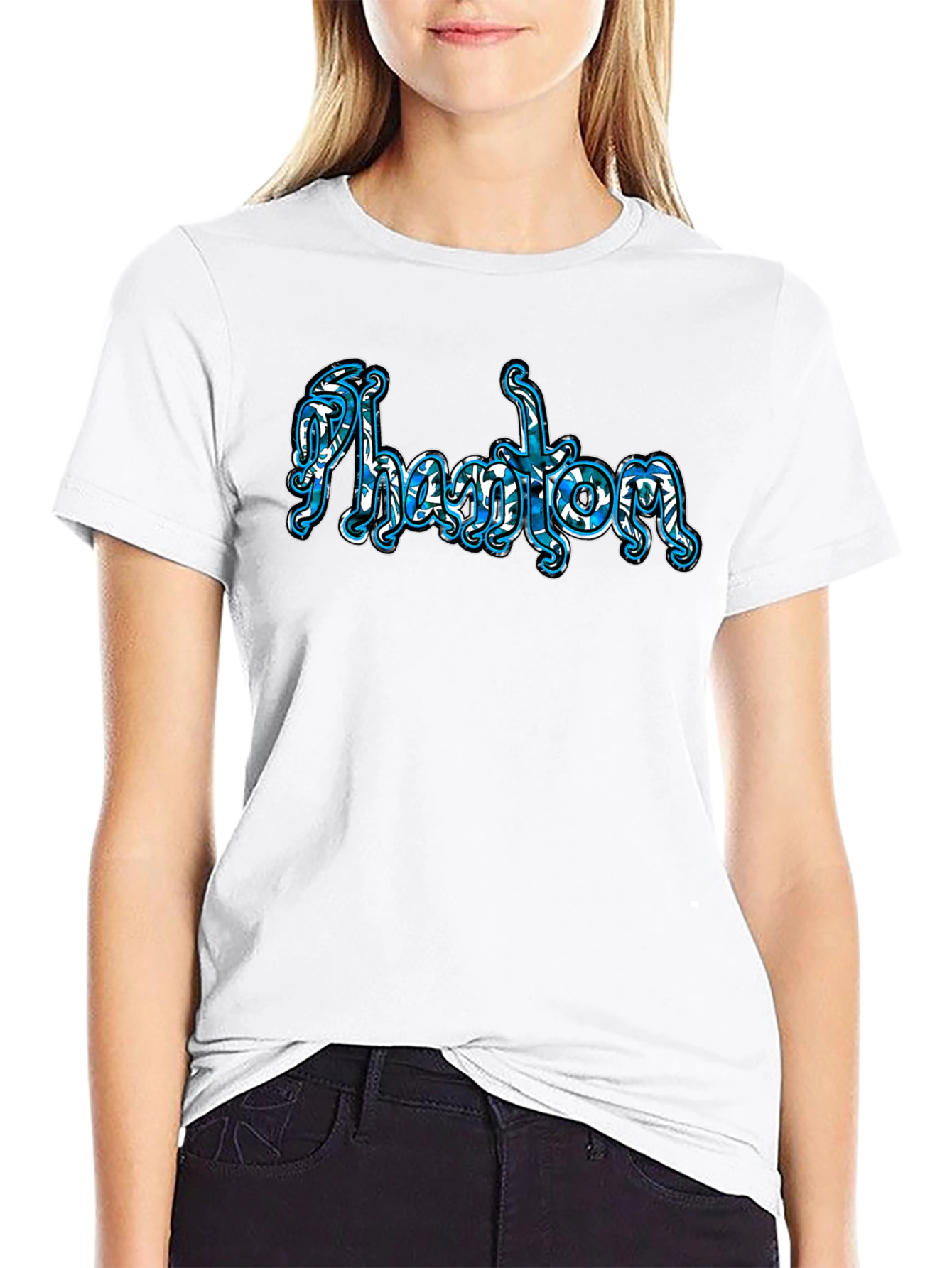 Phantom Word Art Black T-Shirt