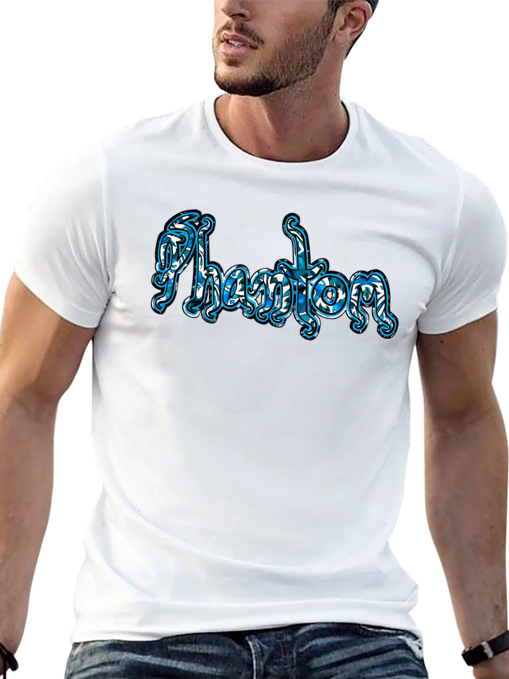 Phantom Word Art Black T-Shirt