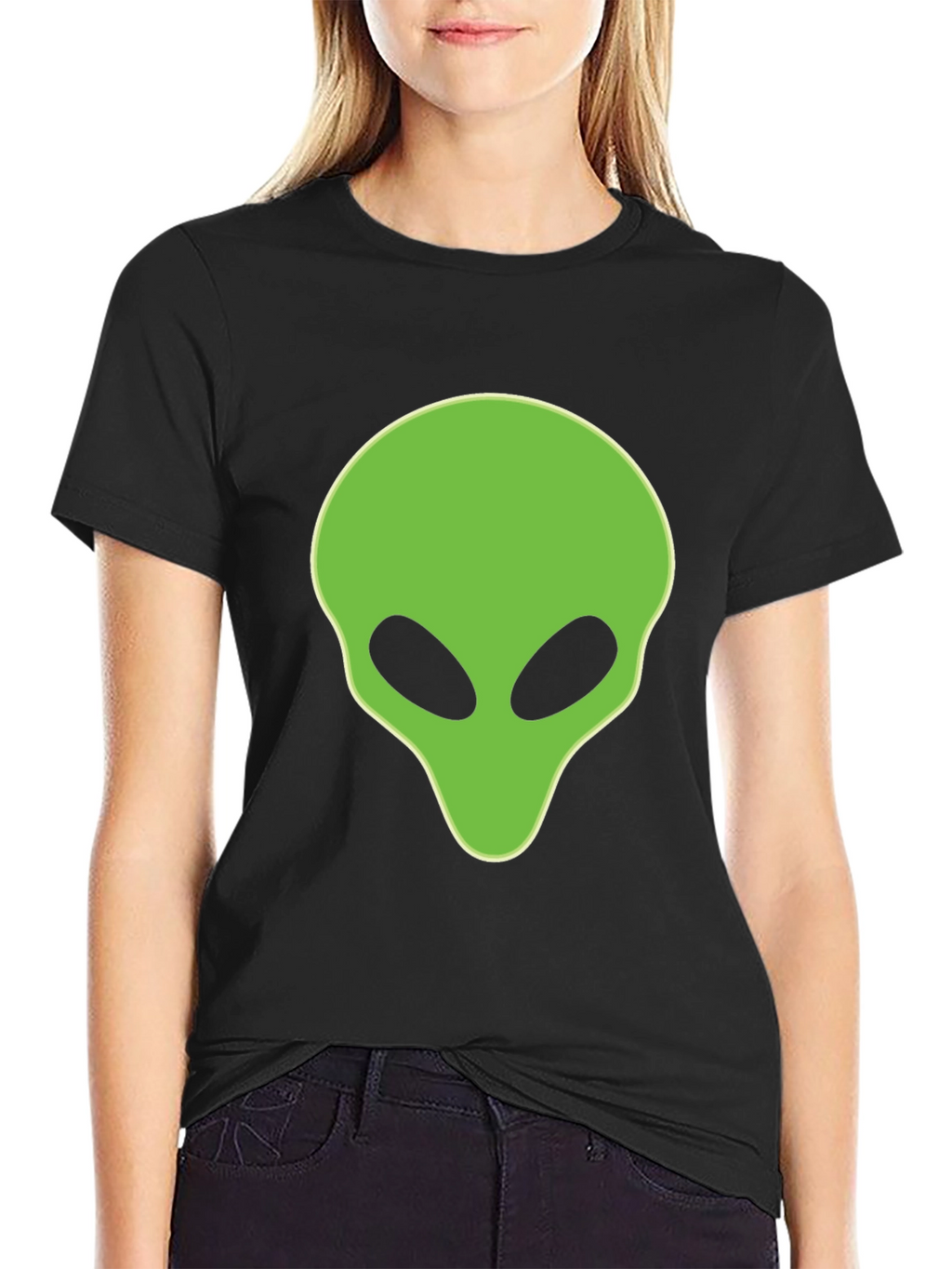 Alien Head Graphic Black T-Shirt
