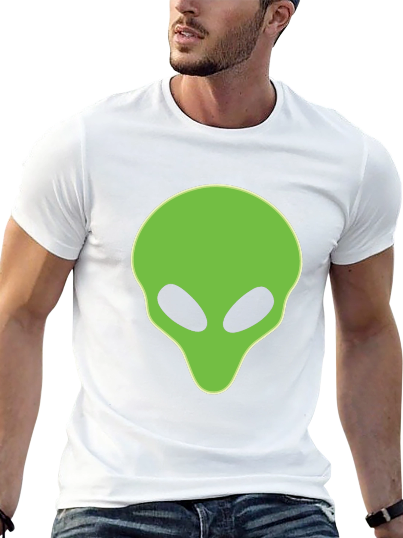 Alien Head Graphic Black T-Shirt