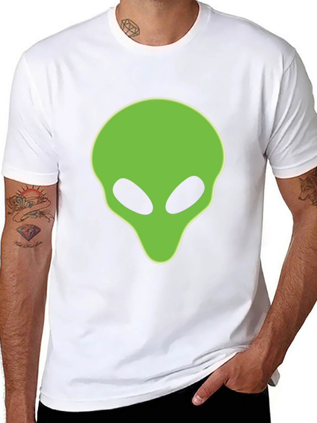 Alien Head Graphic Black T-Shirt