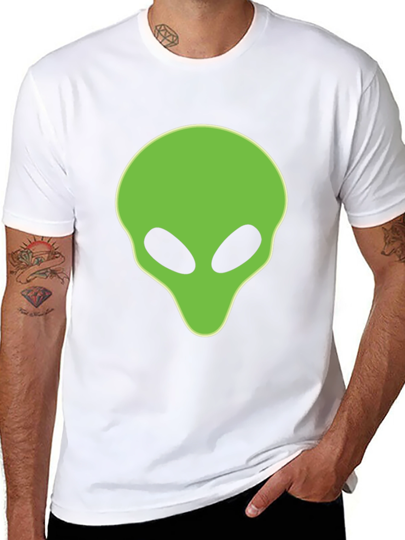 Alien Head Graphic Black T-Shirt