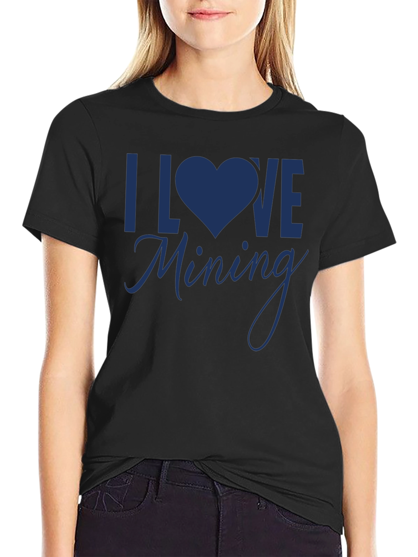 I Love Mining T-Shirt - Black Cotton Tee