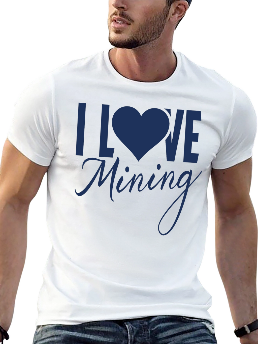I Love Mining T-Shirt - Black Cotton Tee