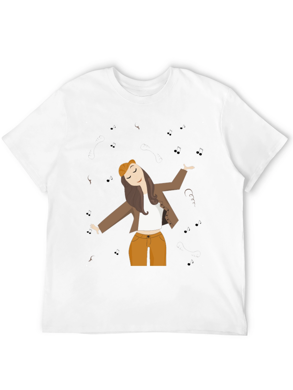 Dancing Woman Graphic Tee - Black Cotton Comfort