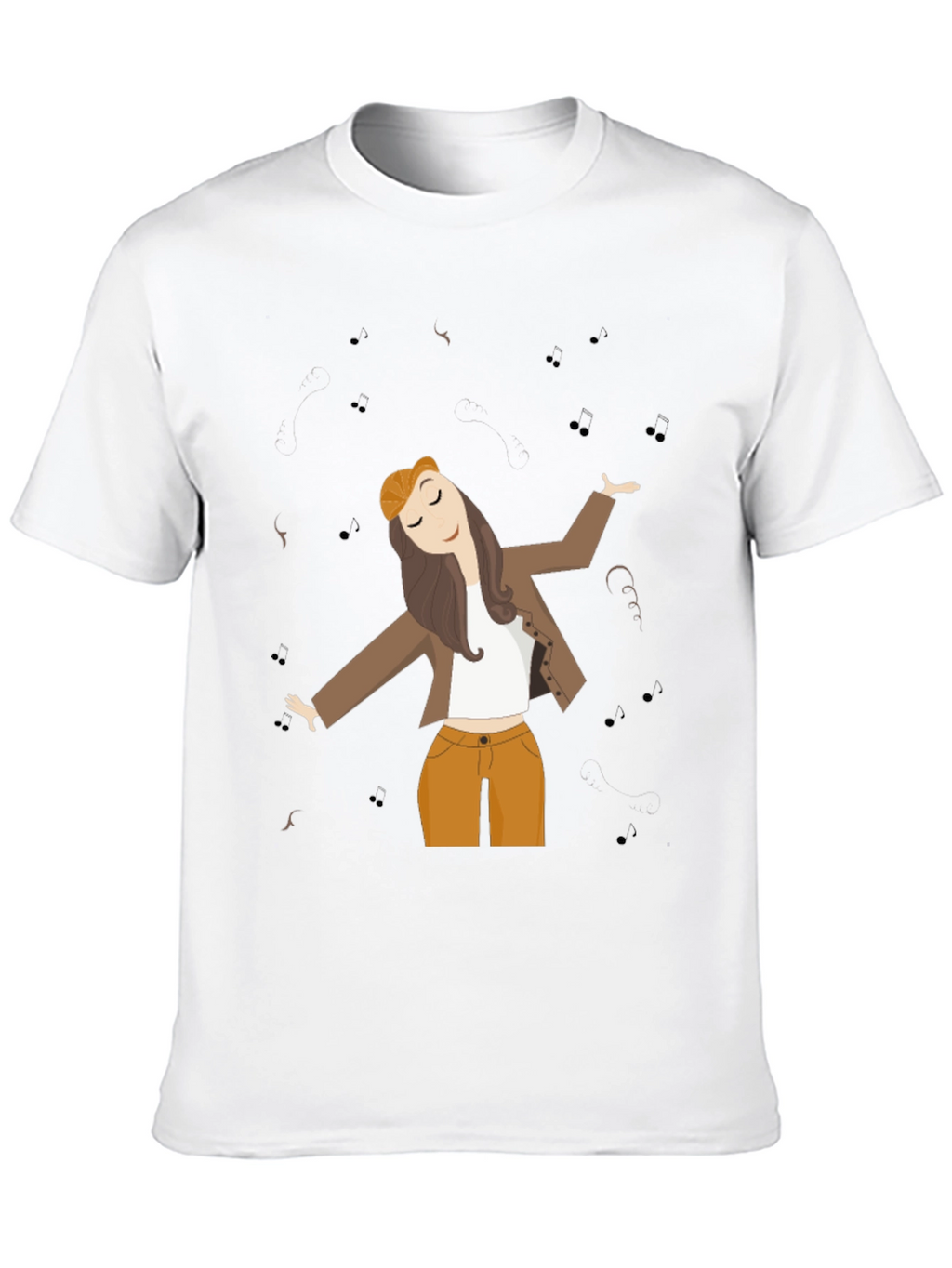 Dancing Woman Graphic Tee - Black Cotton Comfort