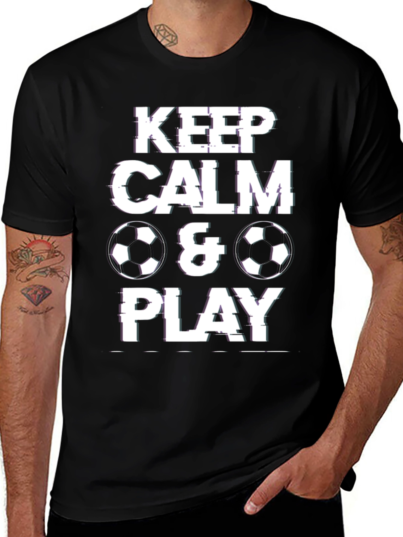 Keep Calm & Play Soccer Graphic T-Shirt