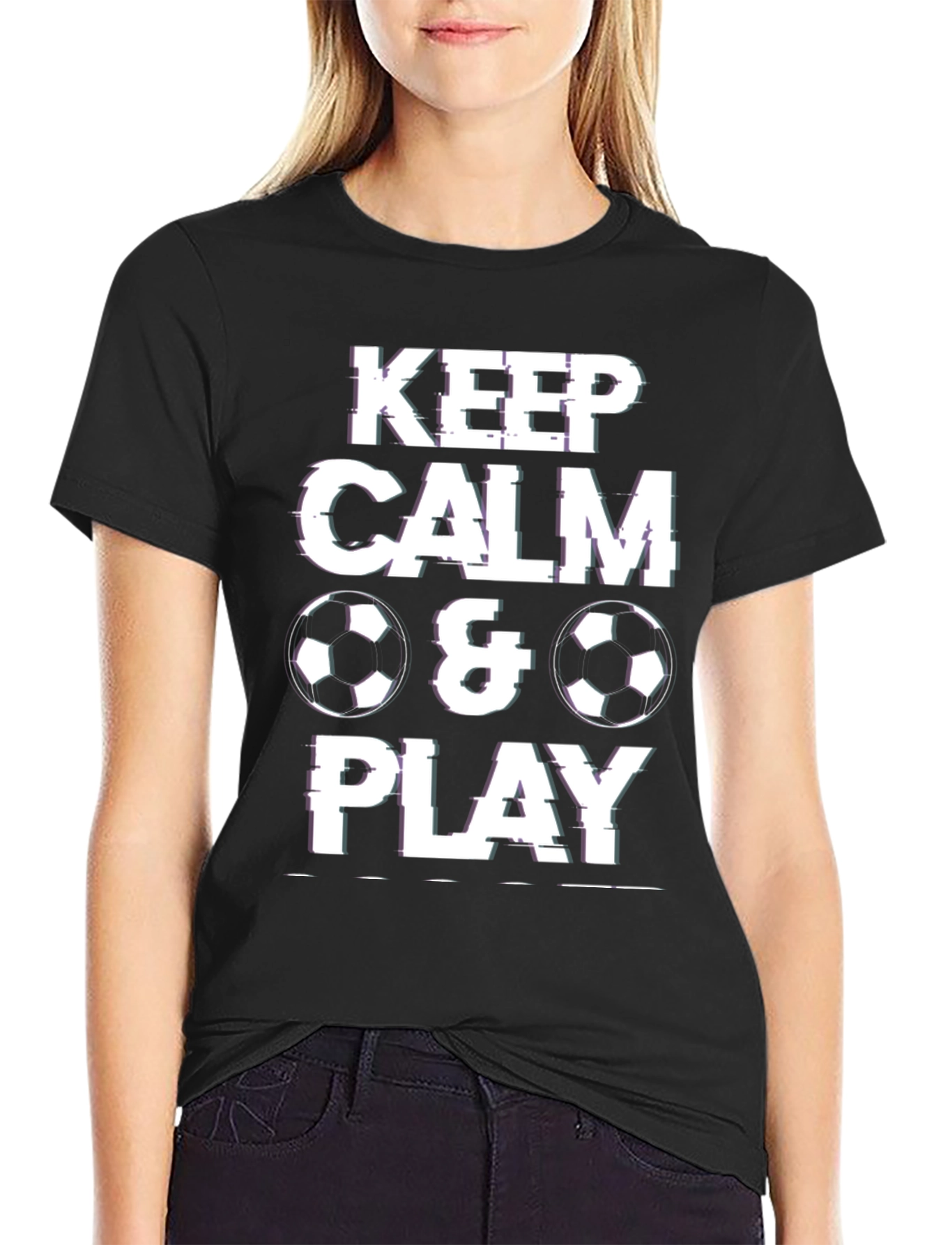 Keep Calm & Play Soccer Graphic T-Shirt