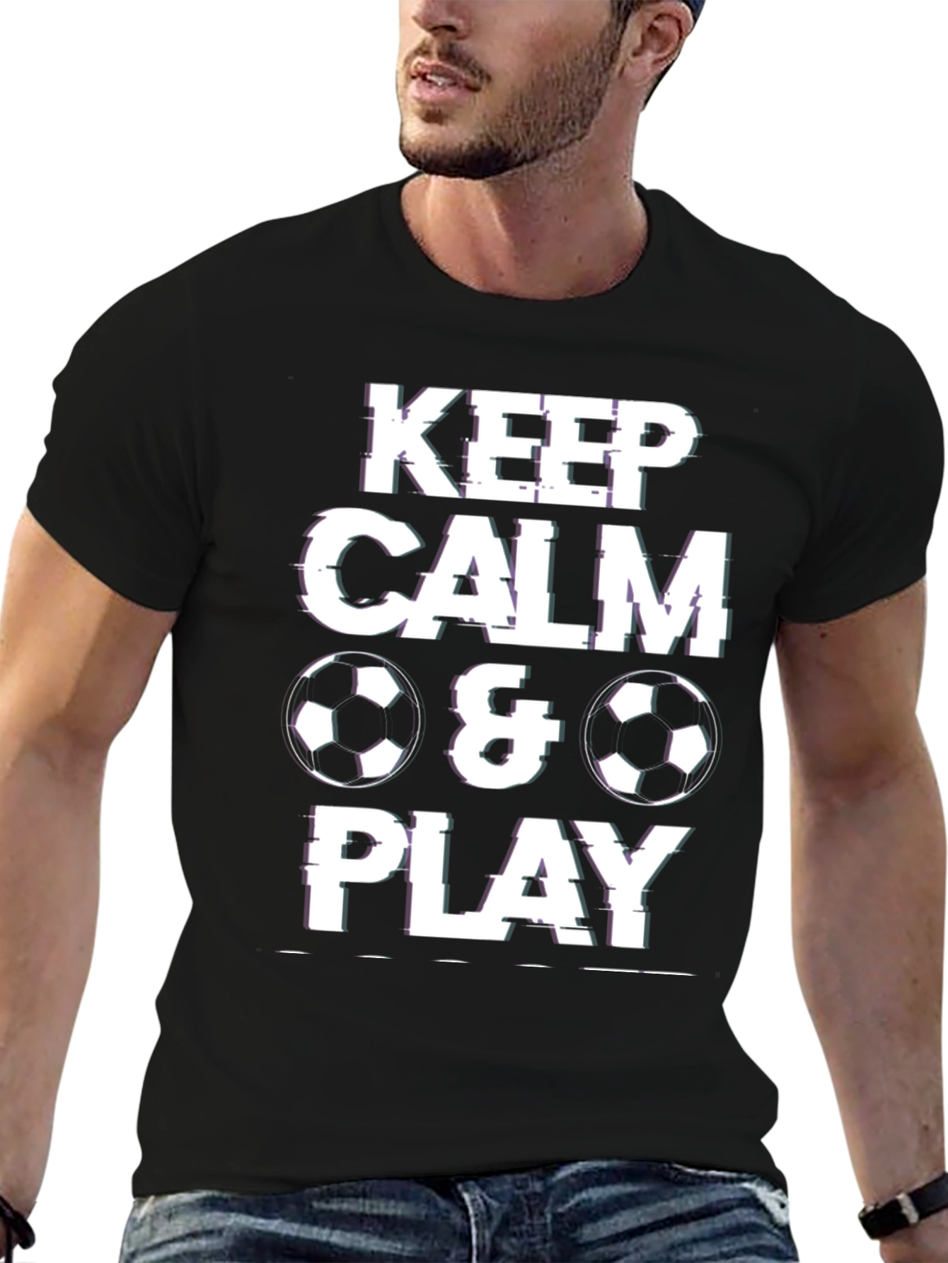 Keep Calm & Play Soccer Graphic T-Shirt