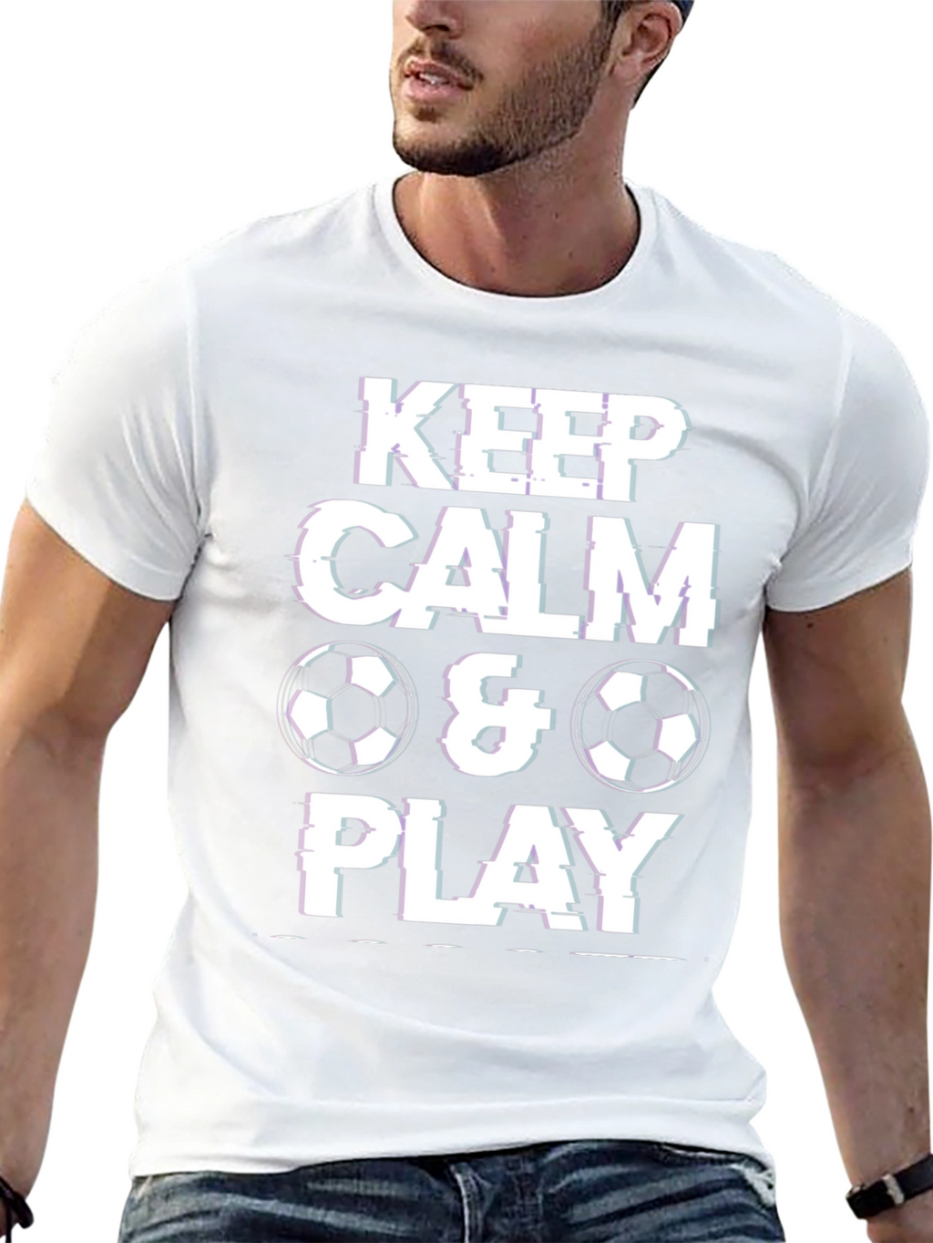 Keep Calm & Play Soccer Graphic T-Shirt