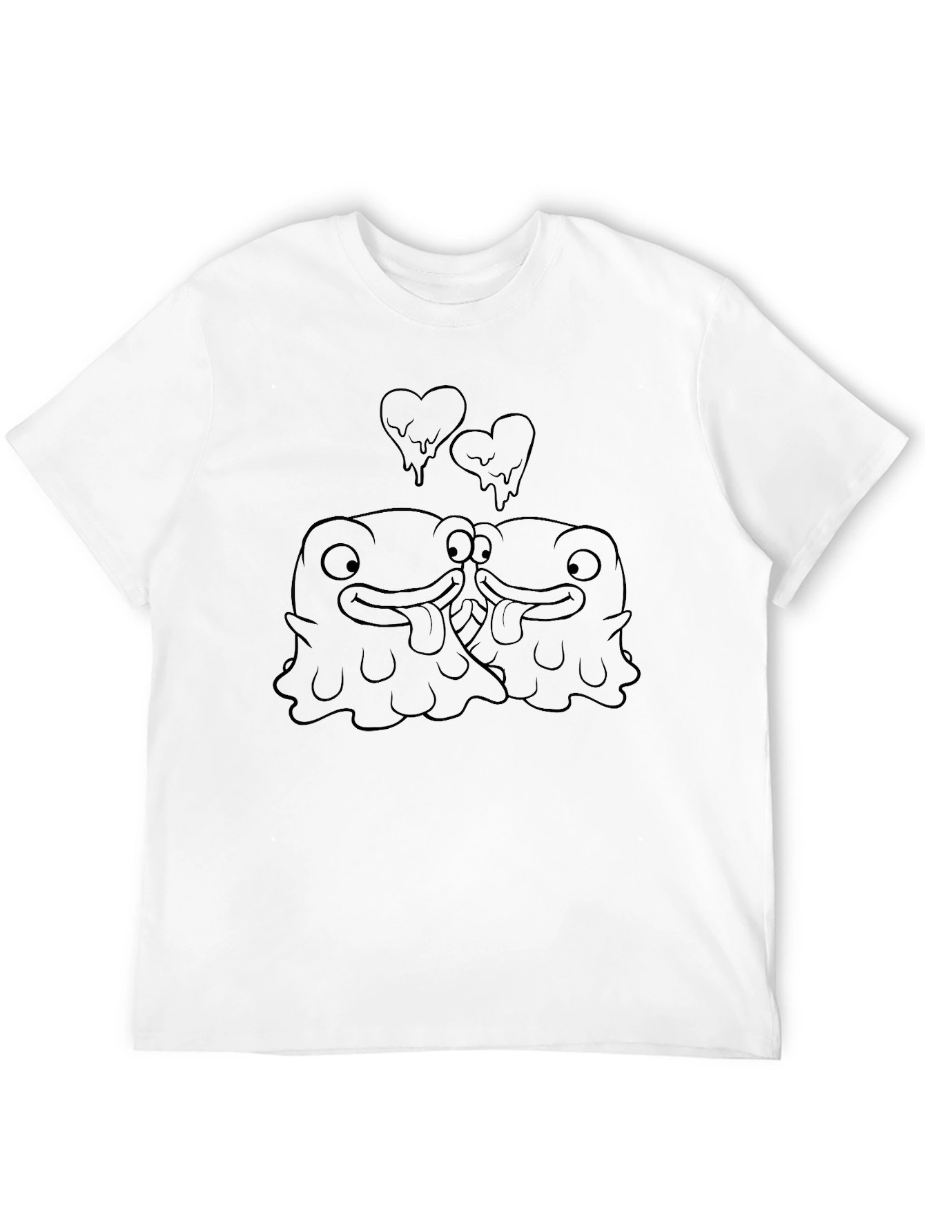 Quirky Kissing Frogs Black T-Shirt
