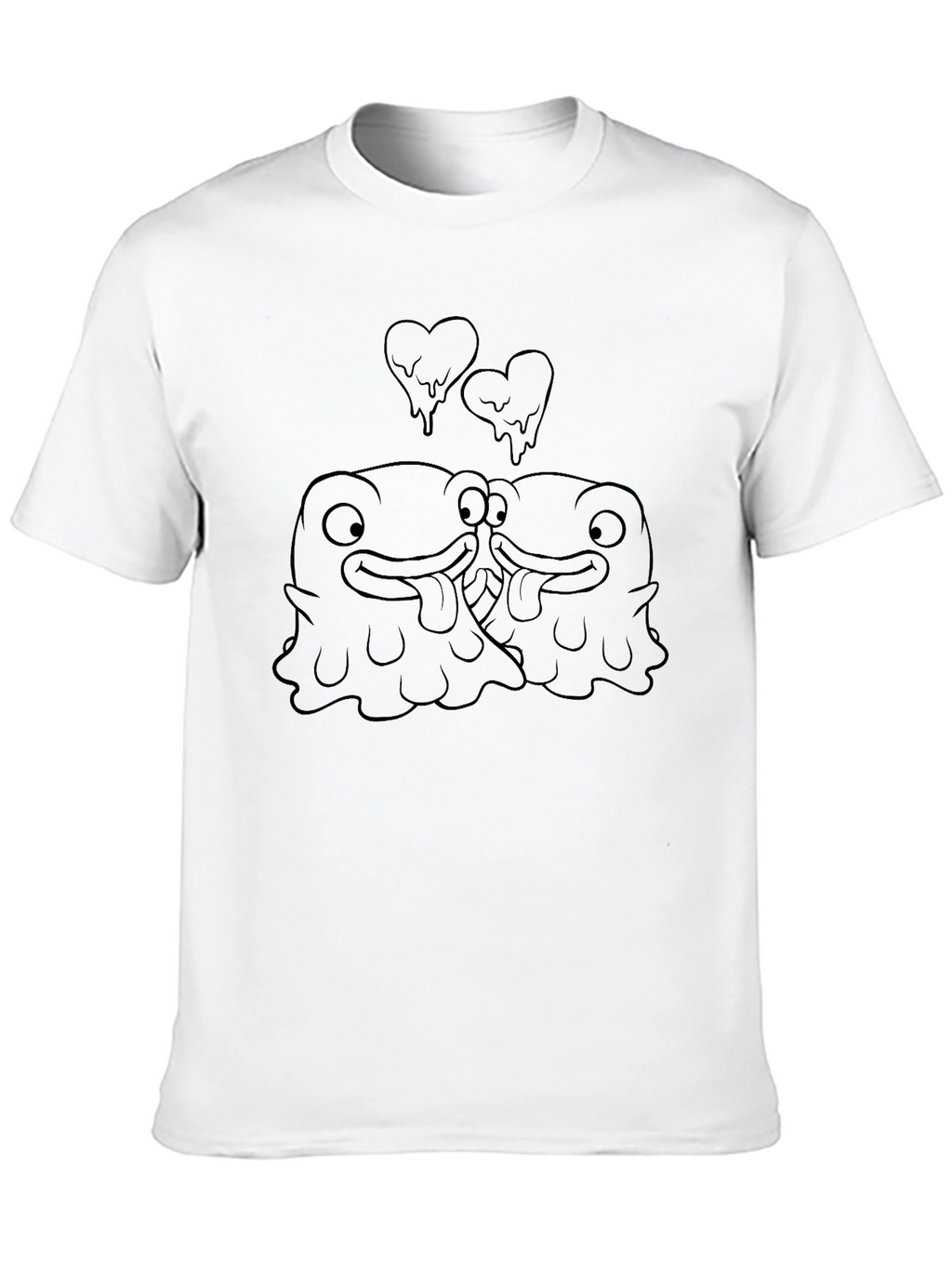 Quirky Kissing Frogs Black T-Shirt