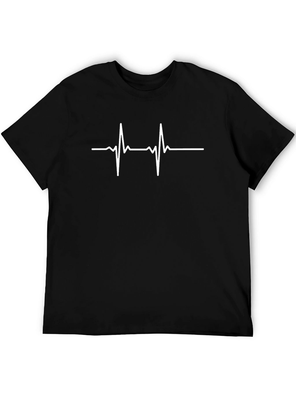 Heartbeat ECG Graphic Tee - Black