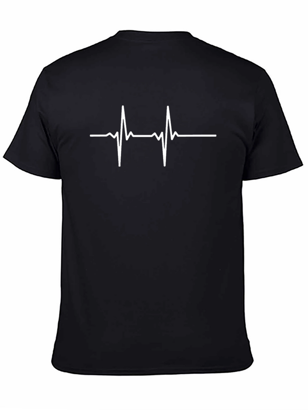 Heartbeat ECG Graphic Tee - Black