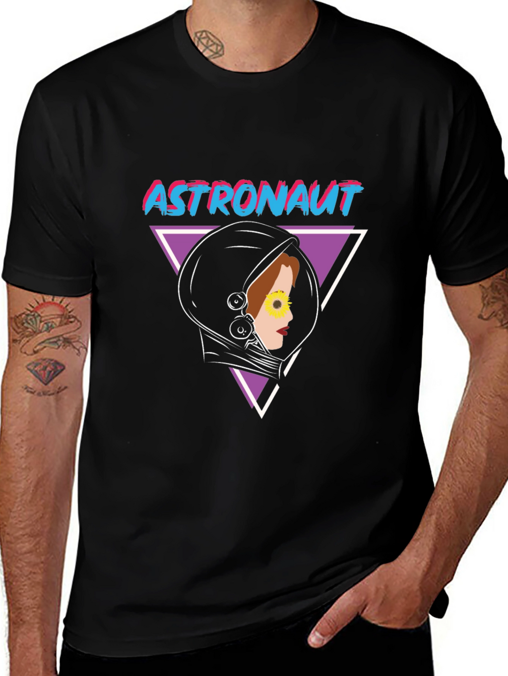 Astronaut Graphic Tee - Retro Space Design