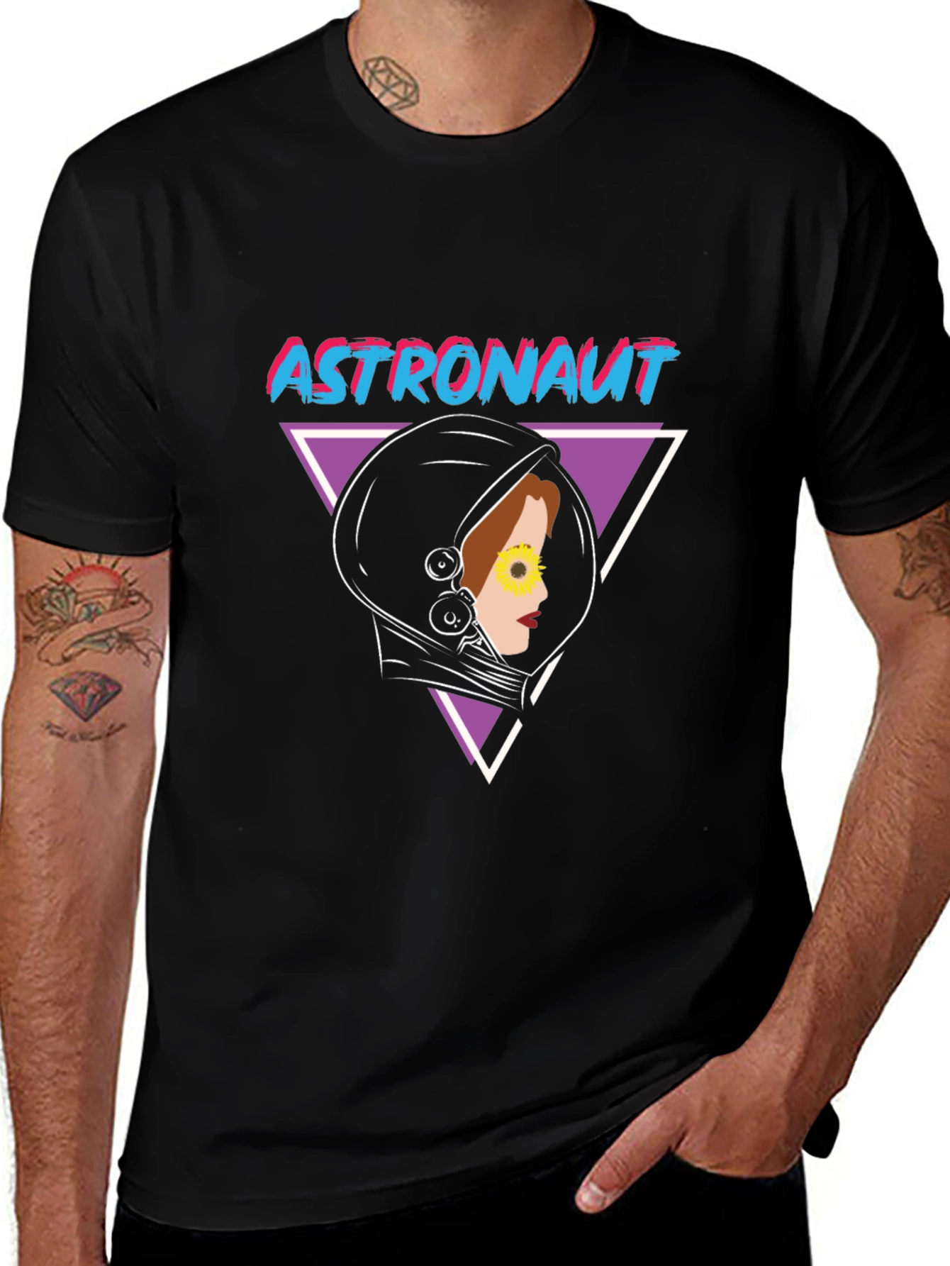 Astronaut Graphic Tee - Retro Space Design