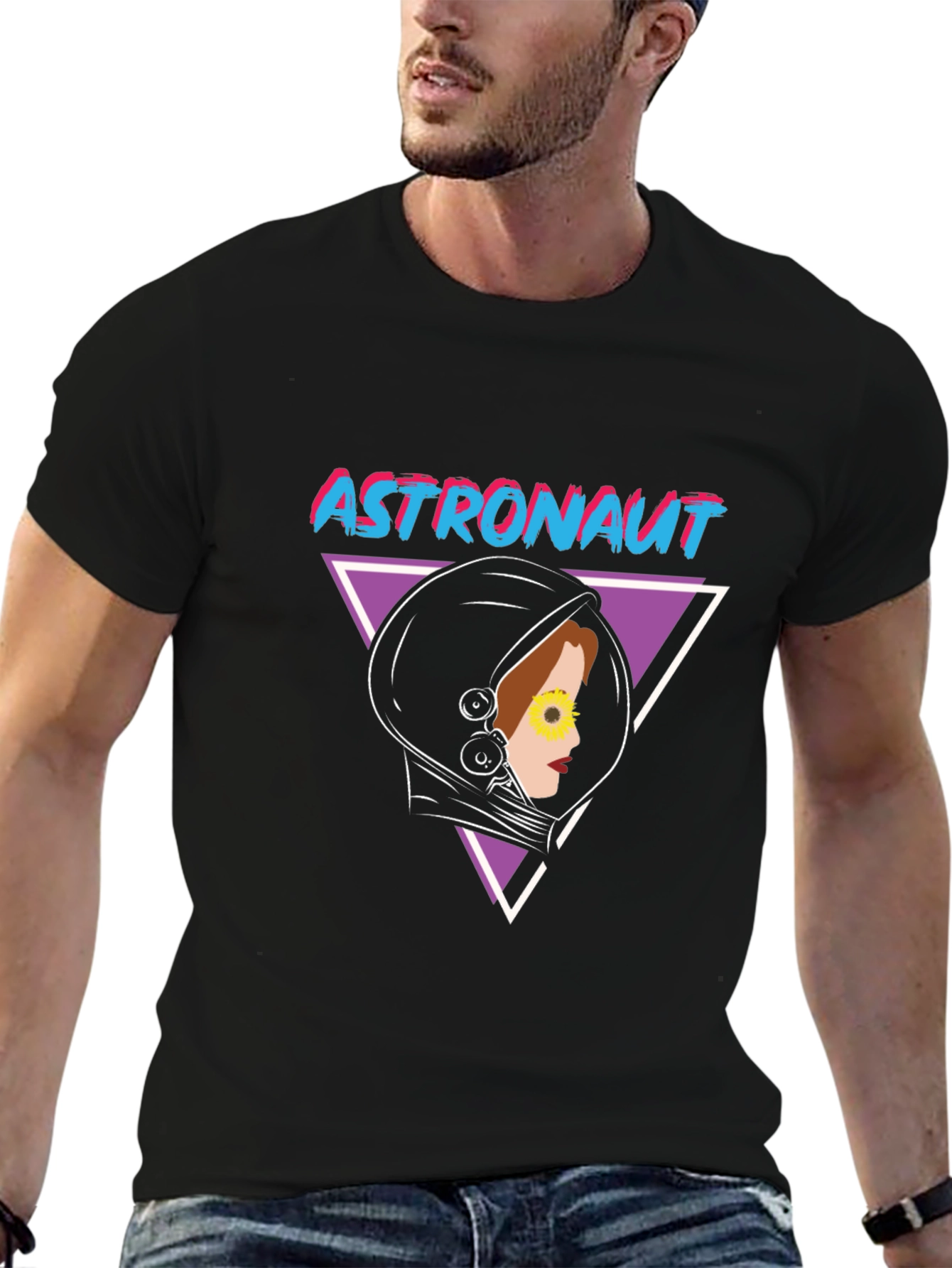 Astronaut Graphic Tee - Retro Space Design