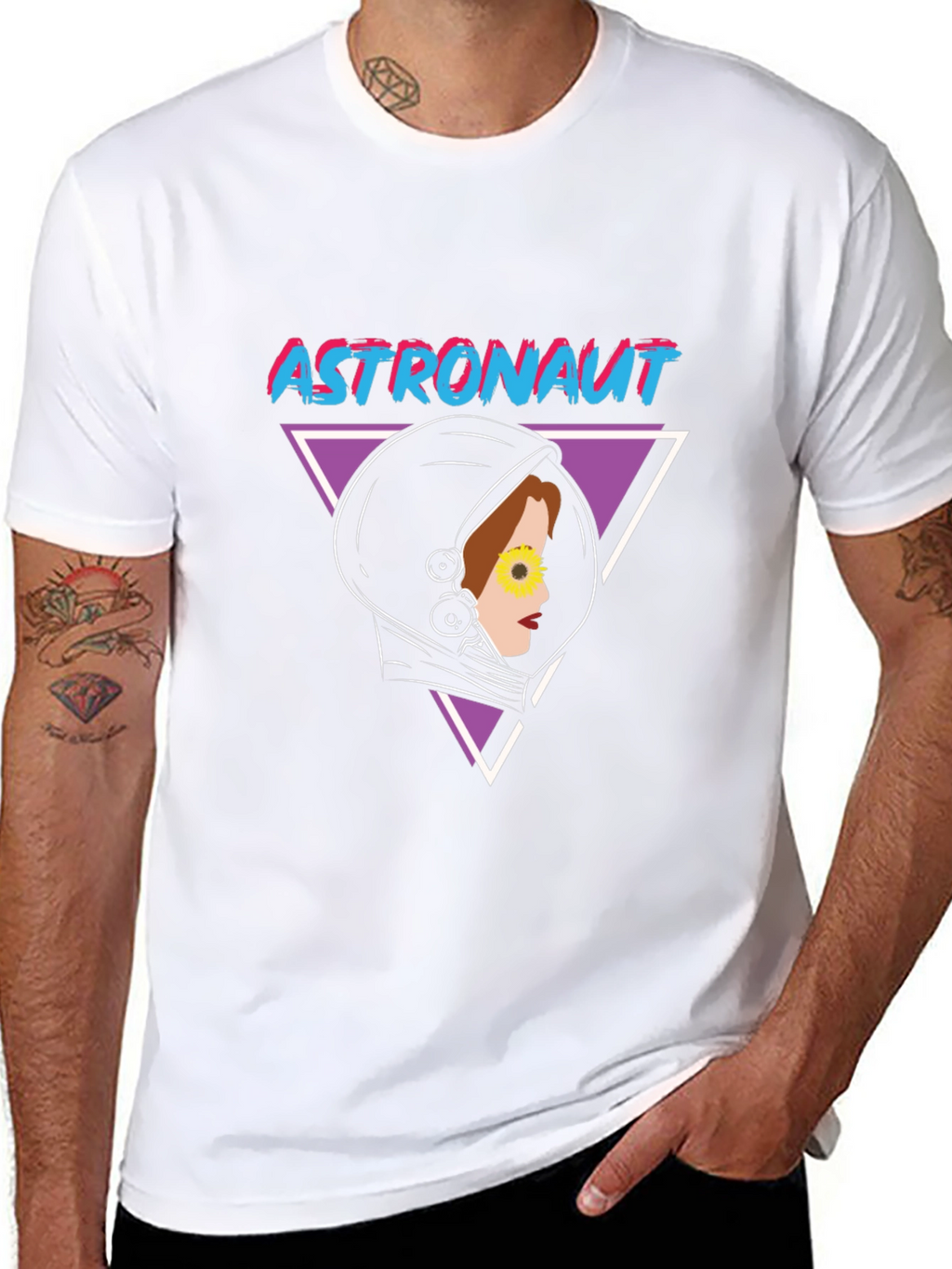 Astronaut Graphic Tee - Retro Space Design