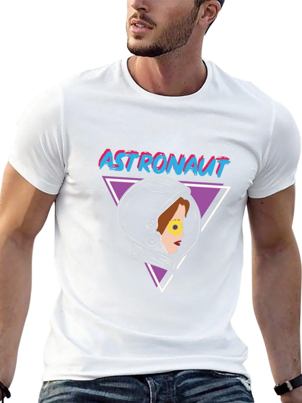 Astronaut Graphic Tee - Retro Space Design