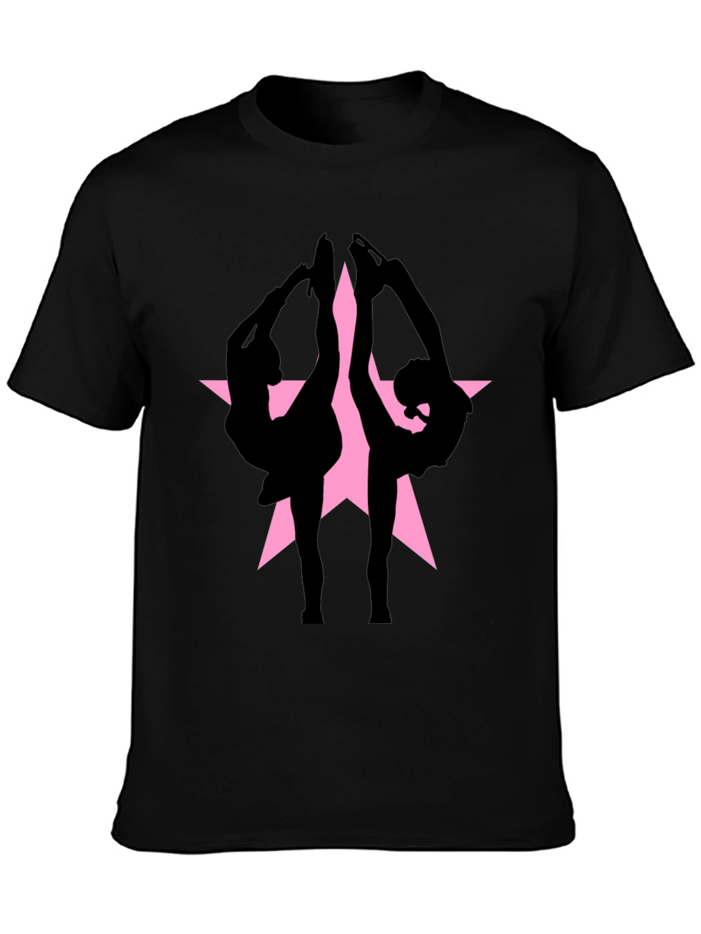 Figure Skating Silhouette Star Graphic Tee - Black