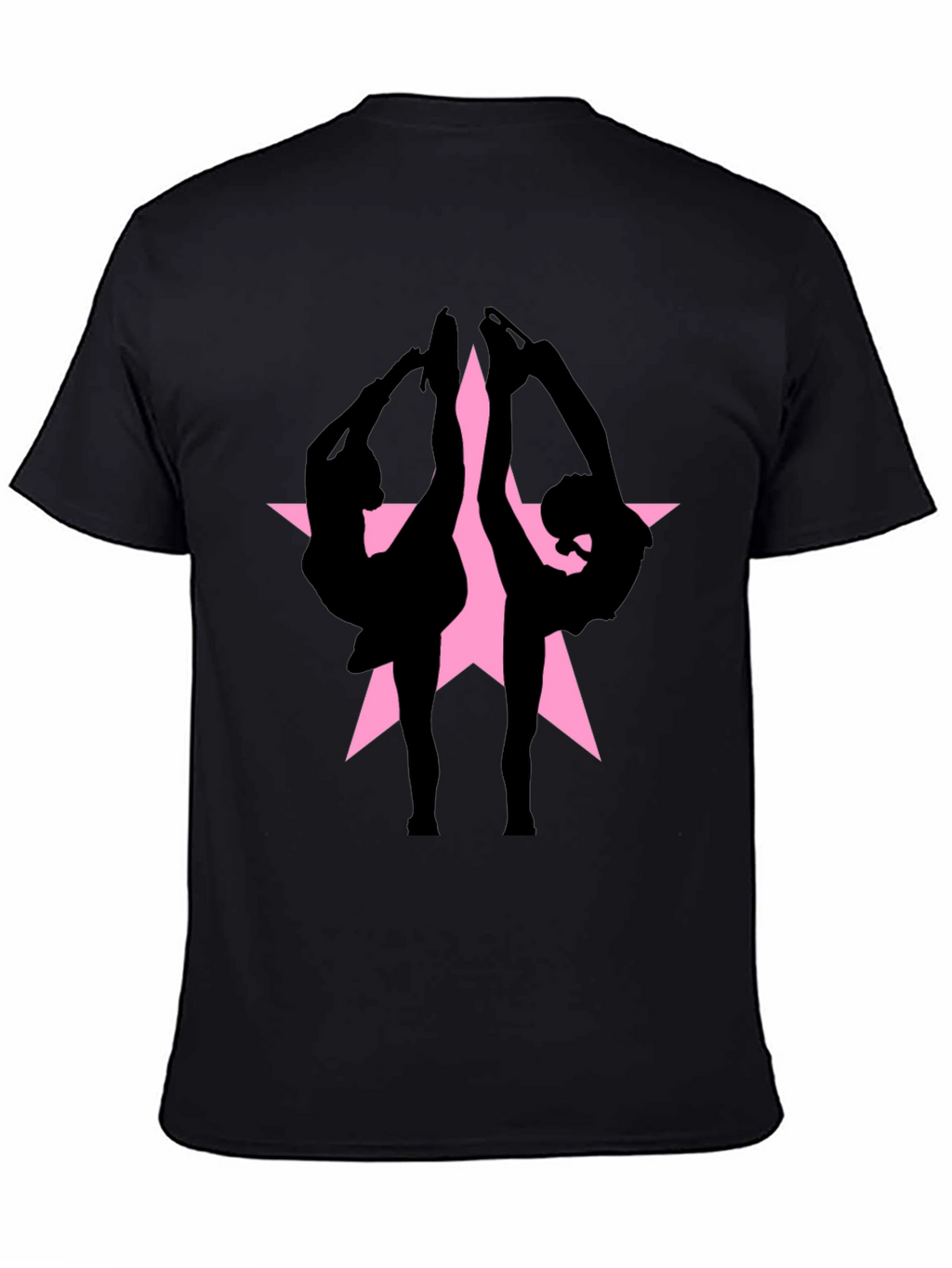 Figure Skating Silhouette Star Graphic Tee - Black