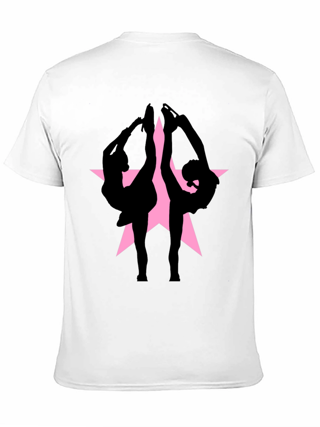 Figure Skating Silhouette Star Graphic Tee - Black