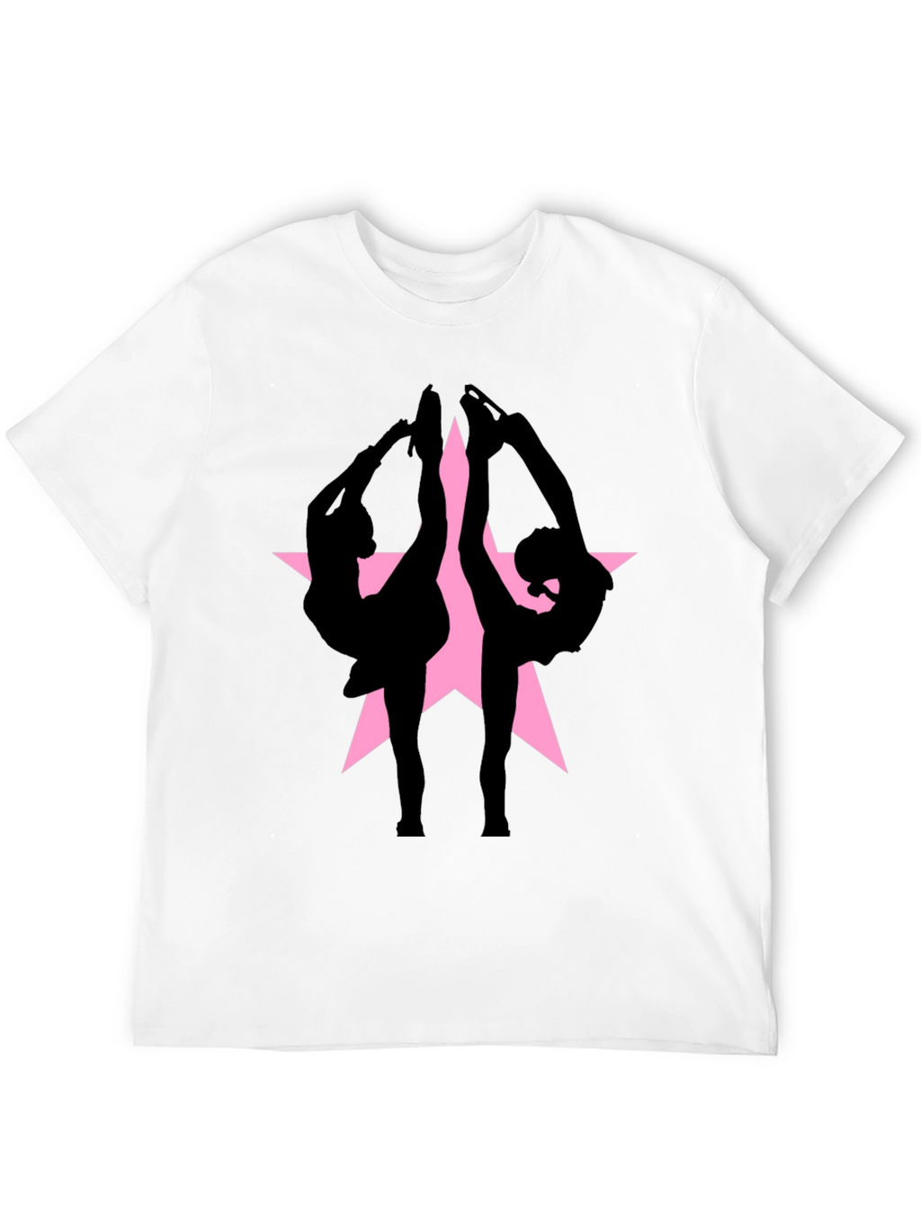 Figure Skating Silhouette Star Graphic Tee - Black