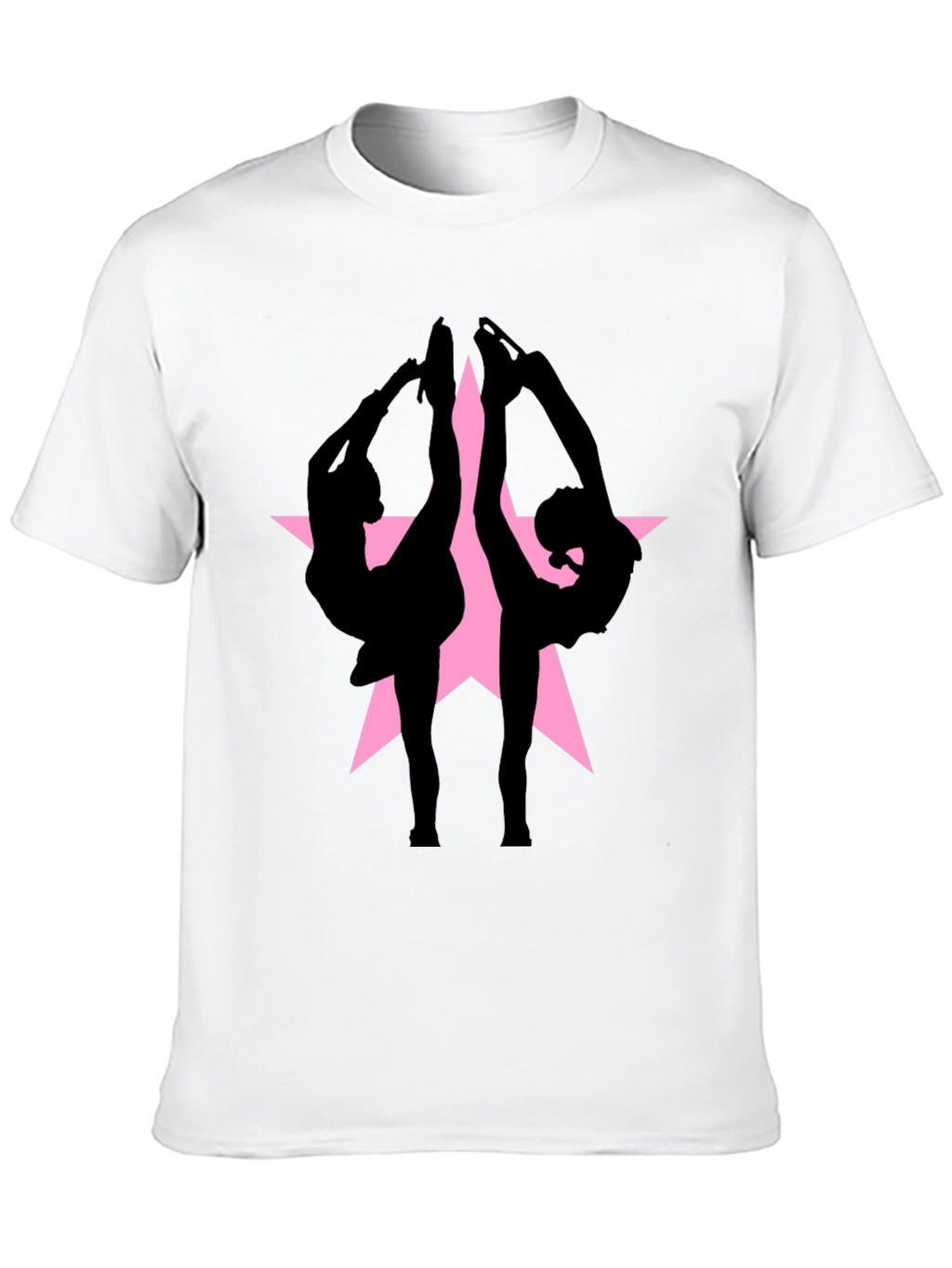 Figure Skating Silhouette Star Graphic Tee - Black