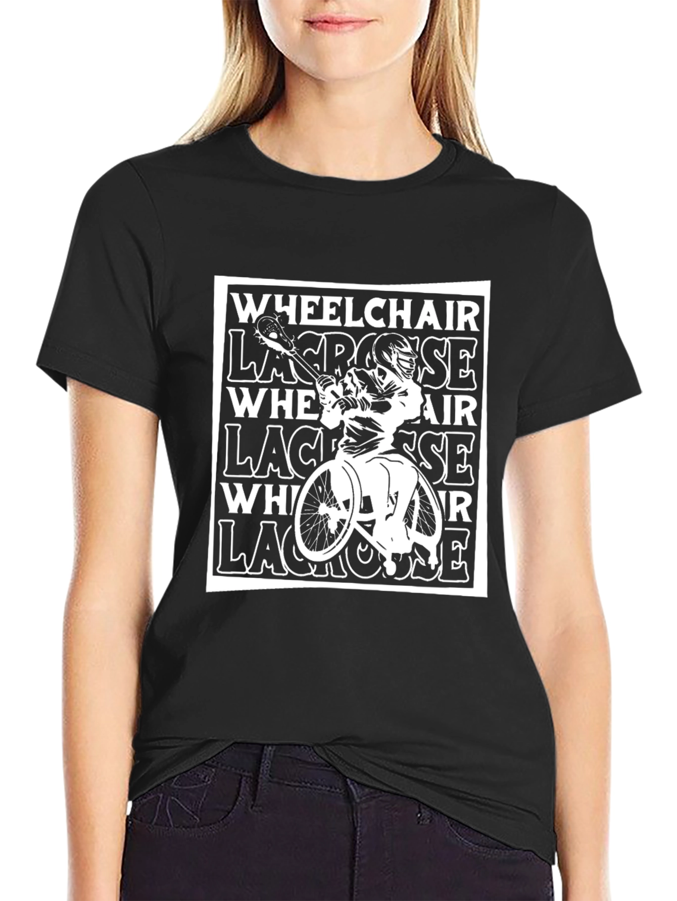 Wheelchair Lacrosse Graphic Tee - Black
