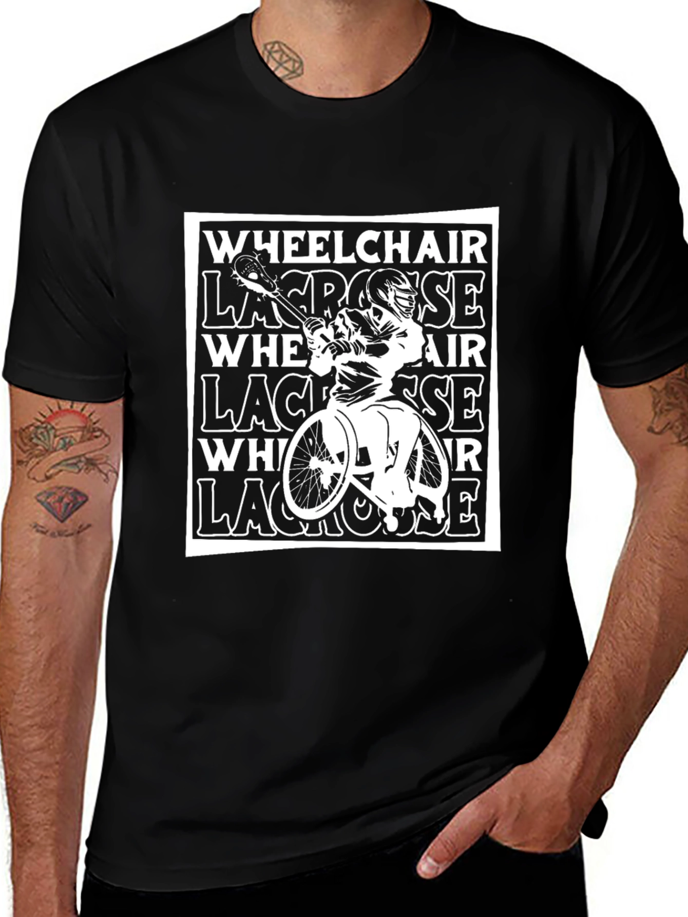 Wheelchair Lacrosse Graphic Tee - Black