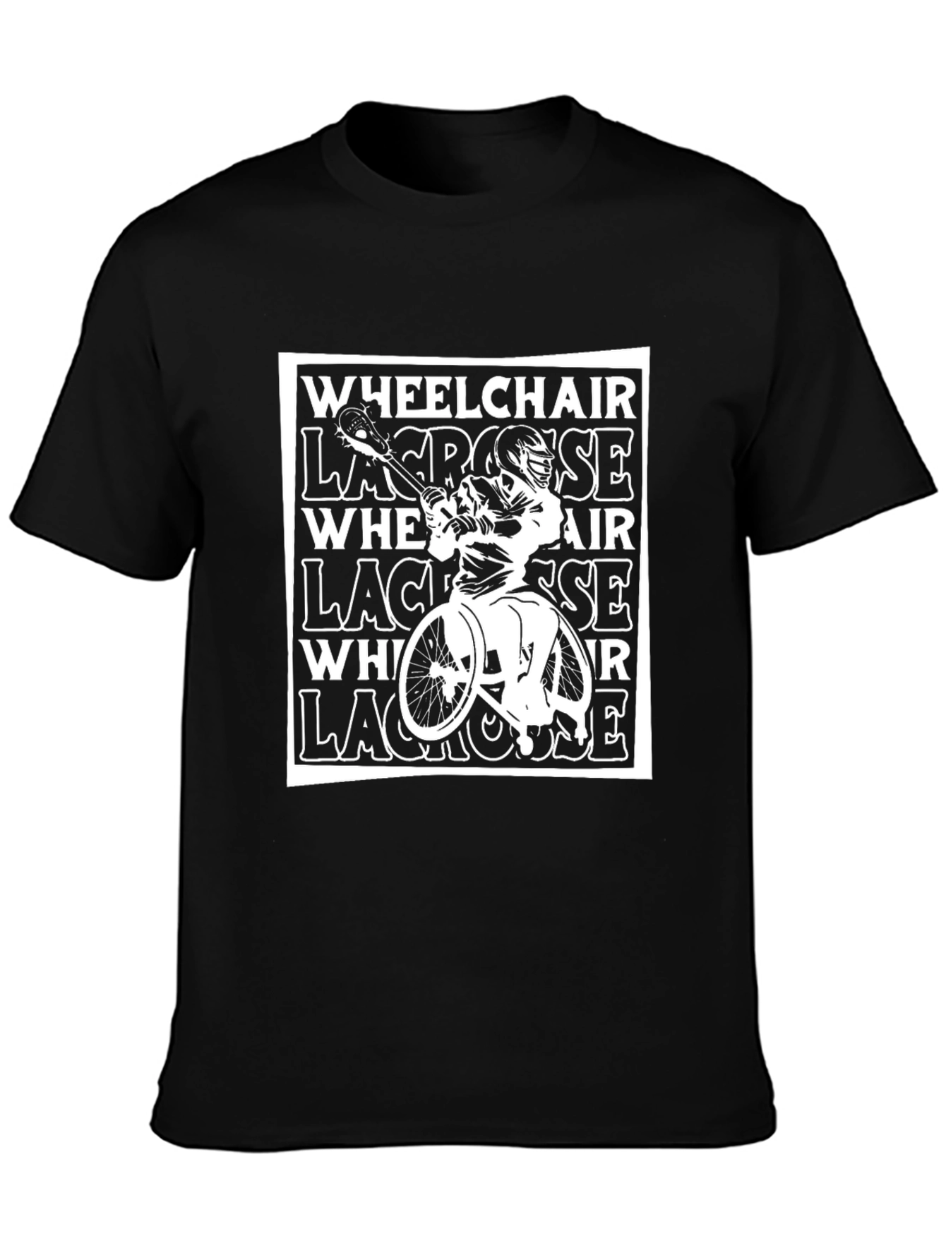 Wheelchair Lacrosse Graphic Tee - Black