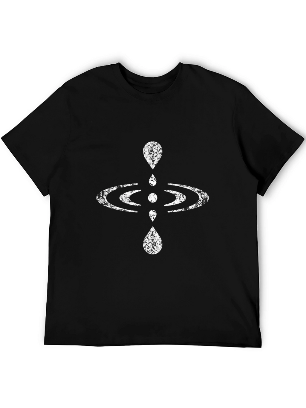 Mens Black Graphic Tee - Water Drop Ripple Design
