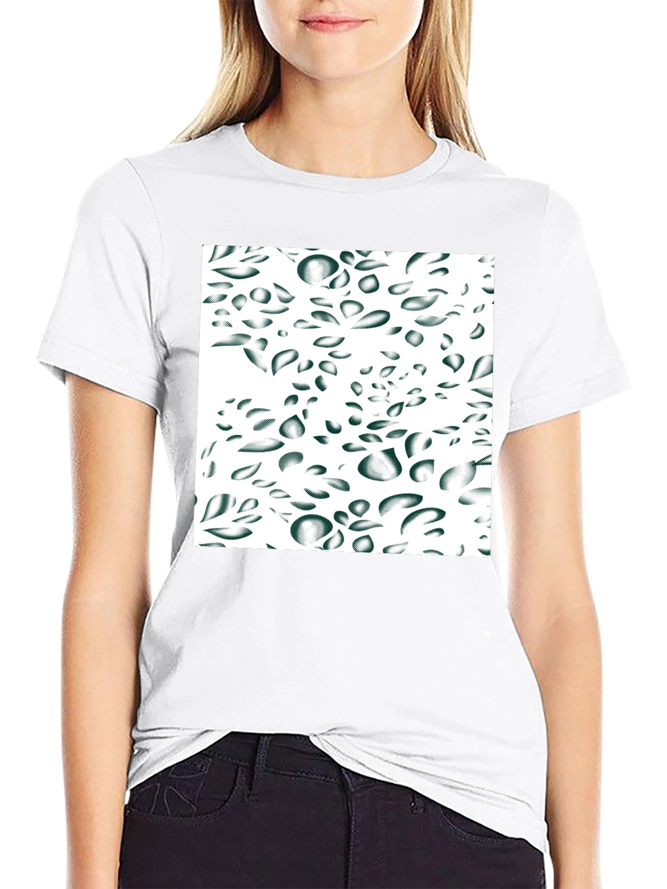 Abstract Drop Pattern Black Tee