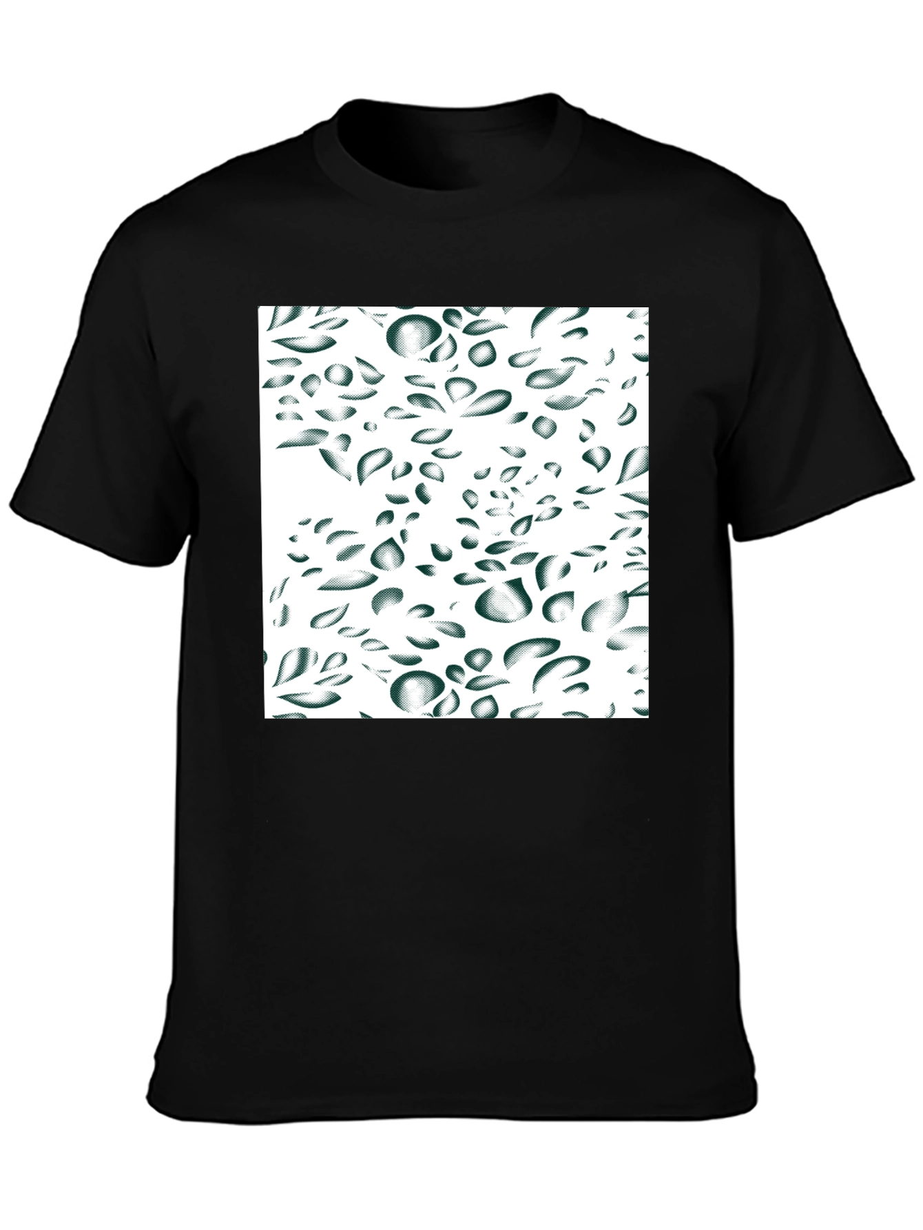 Abstract Drop Pattern Black Tee