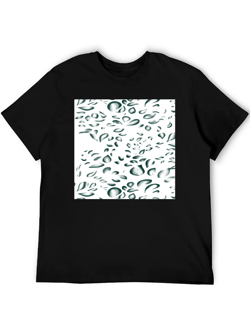 Abstract Drop Pattern Black Tee