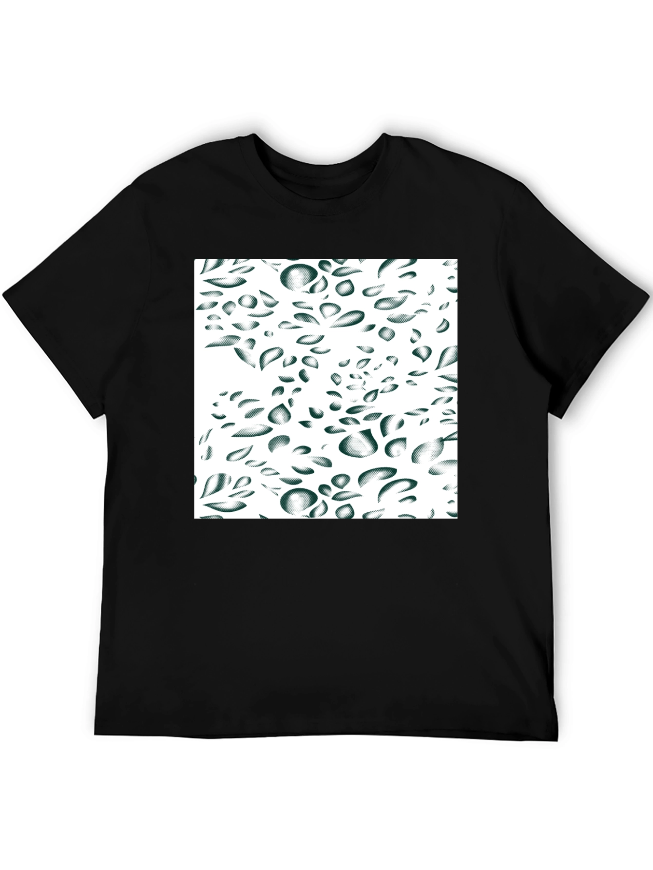 Abstract Drop Pattern Black Tee