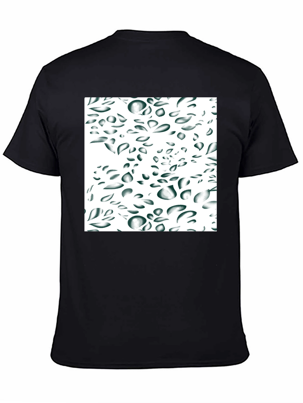 Abstract Drop Pattern Black Tee