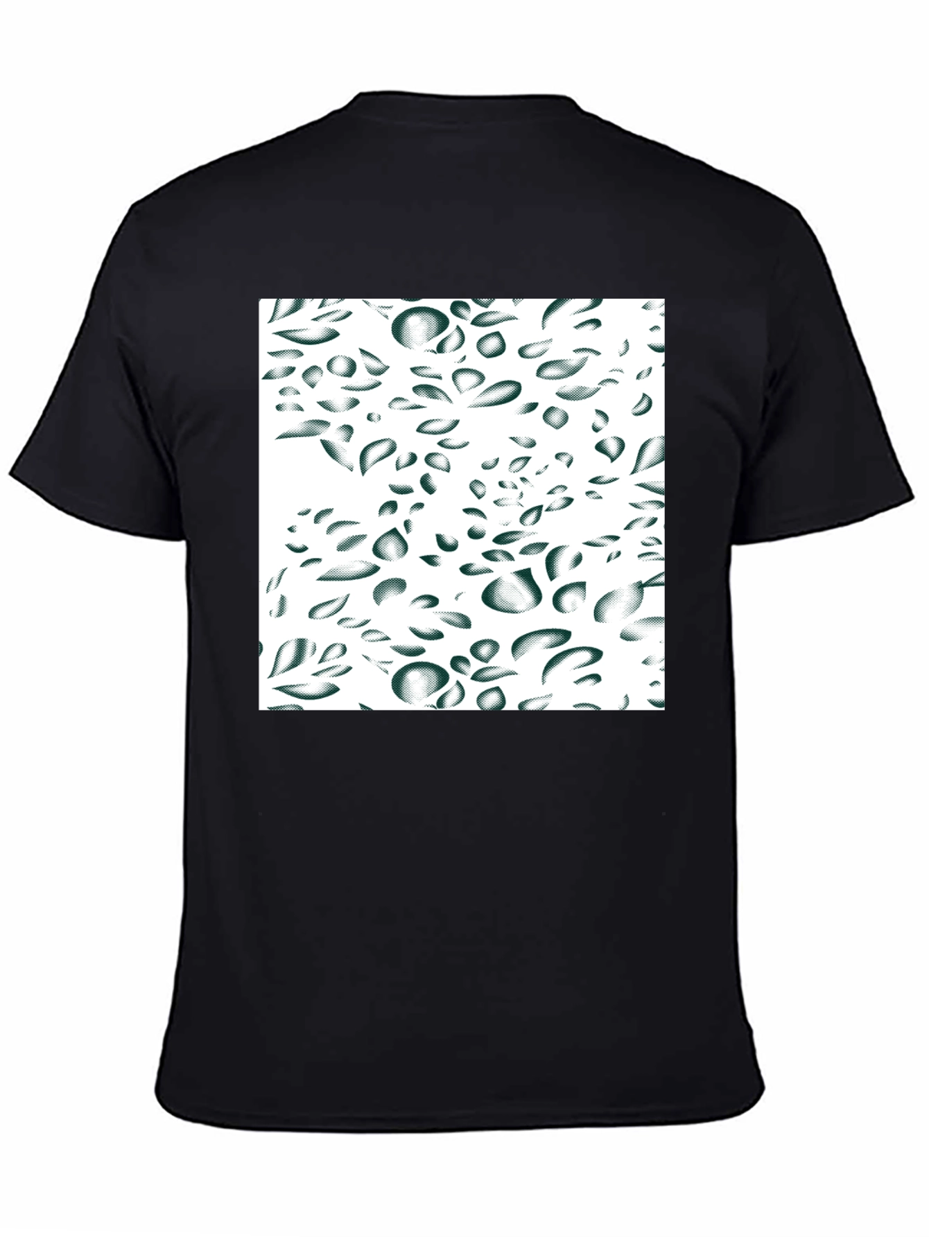 Abstract Drop Pattern Black Tee