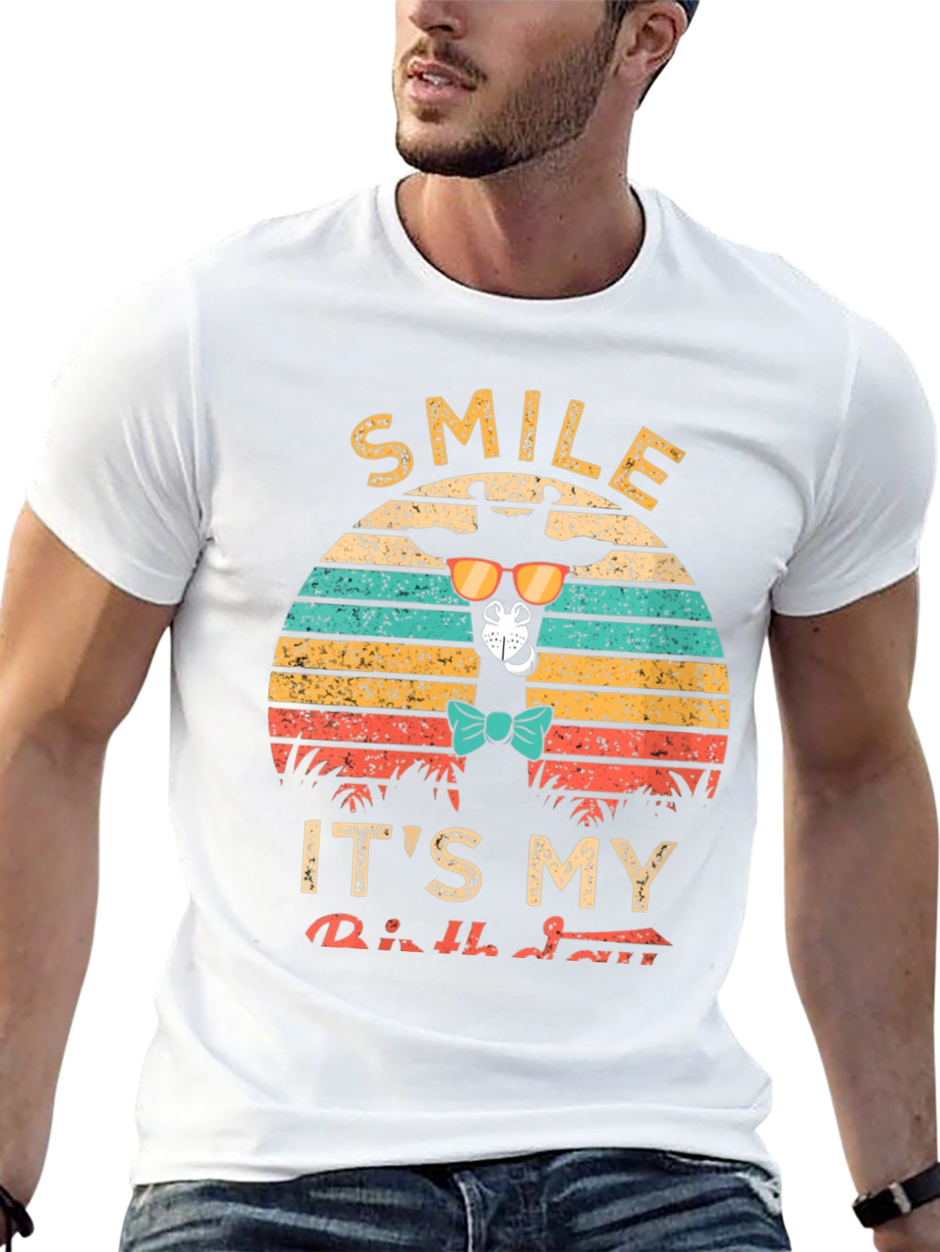 Smile Its My Birthday Giraffe Retro T-Shirt
