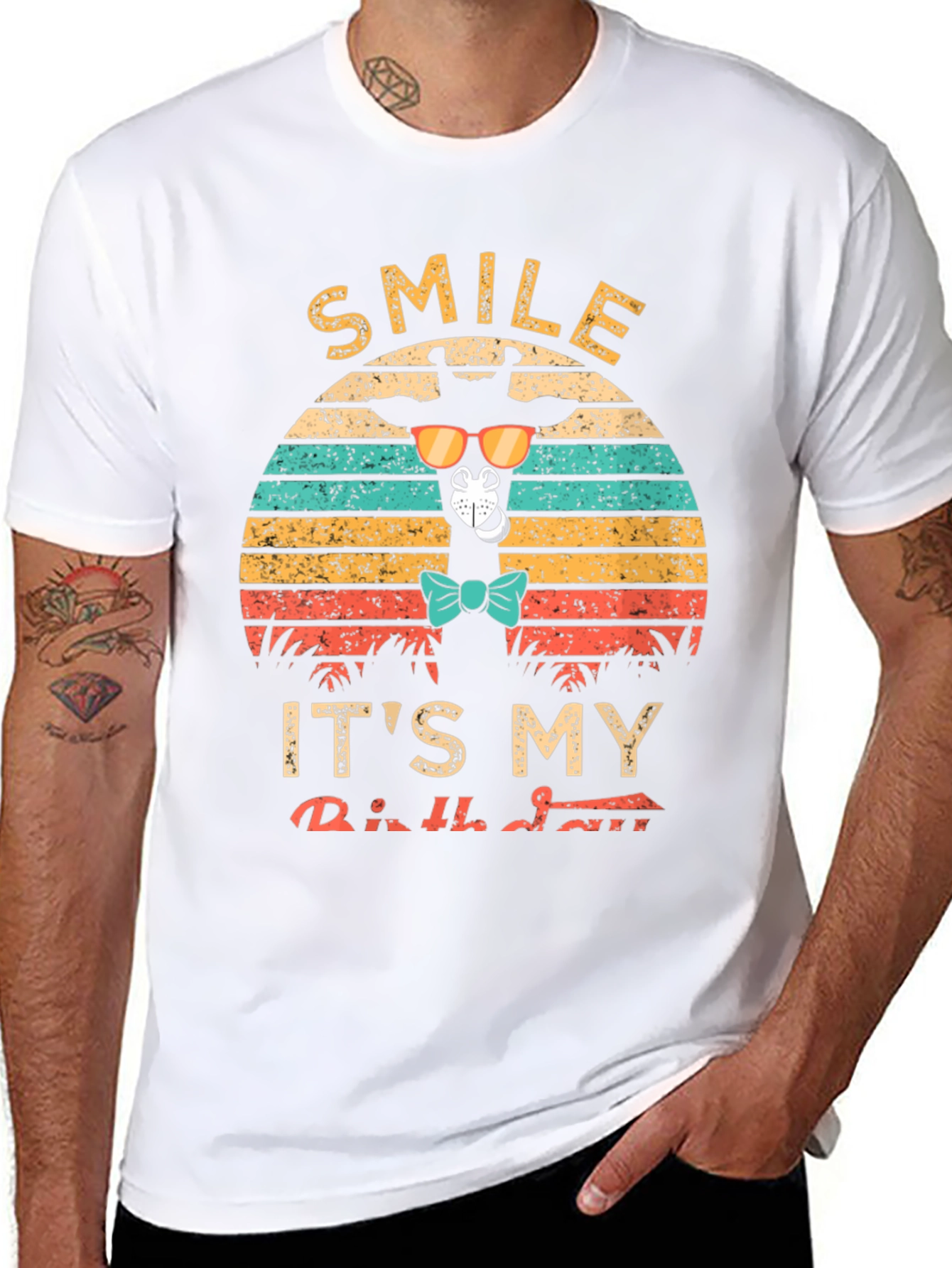 Smile Its My Birthday Giraffe Retro T-Shirt