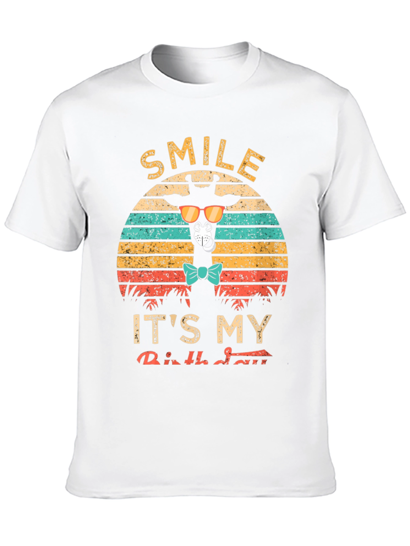 Smile Its My Birthday Giraffe Retro T-Shirt