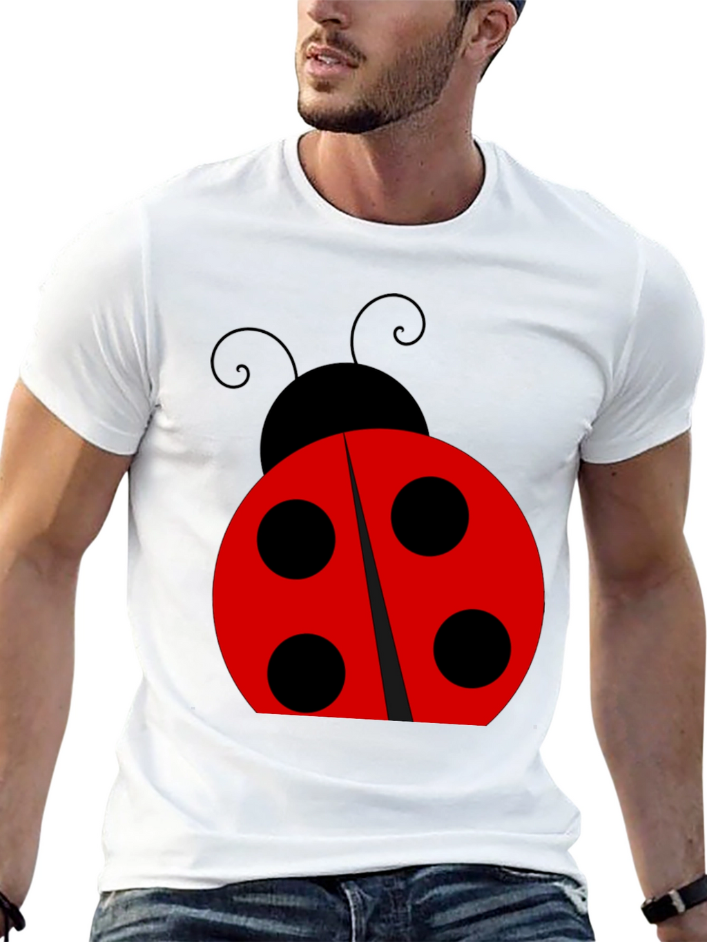 Ladybug Graphic Black T-Shirt