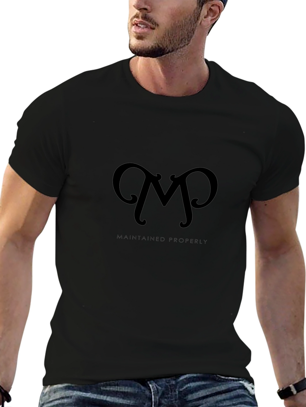 Black Maintained Properly Graphic Tee