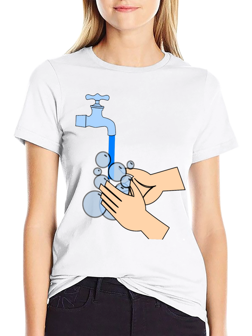 Wash Your Hands Graphic Tee - Black