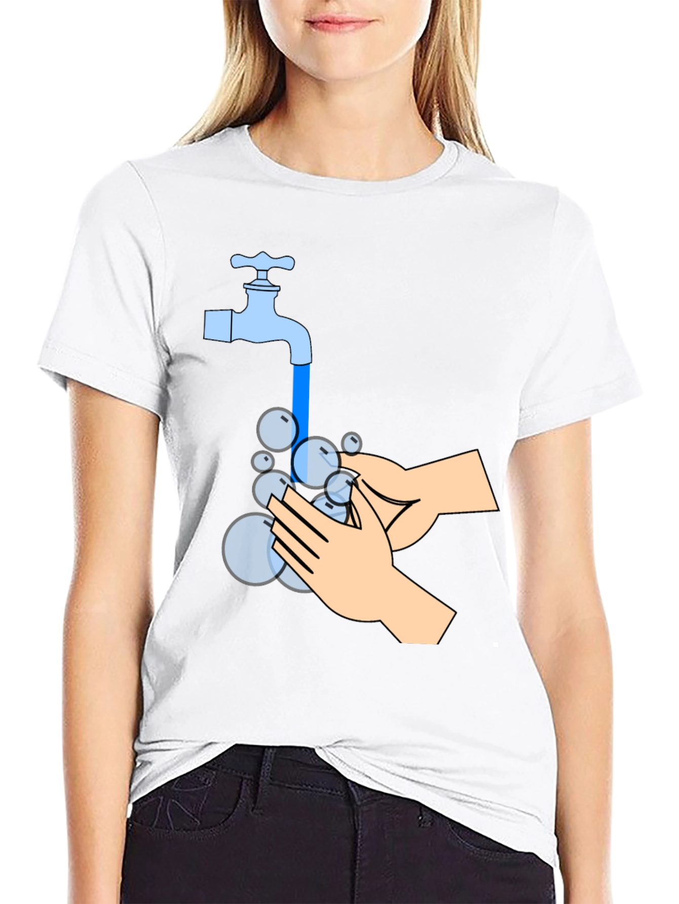 Wash Your Hands Graphic Tee - Black